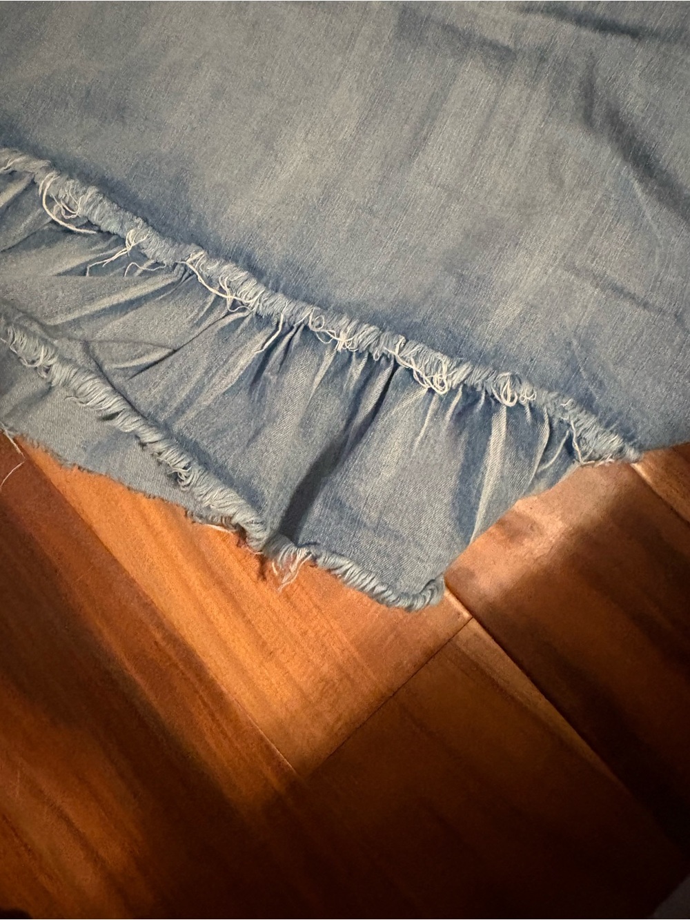 Boho Denim Halter Midi Dress Ruffle Hem Free People Inspired Oversized (1375) - Picture 5 of 6